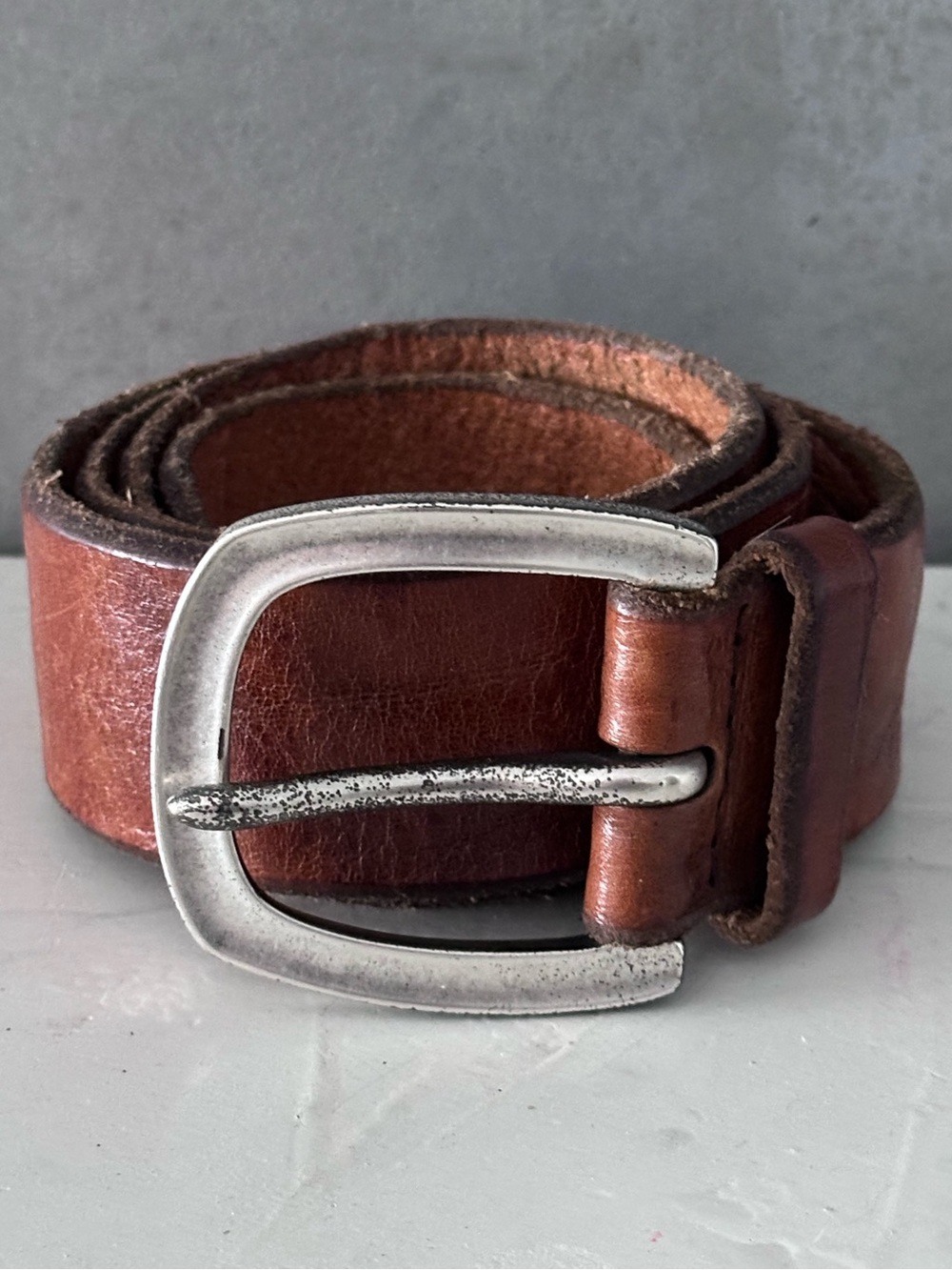 VINTAGE ORCIANI BROWN LEATHER BELT SIZE 34 MADE IN ITALY